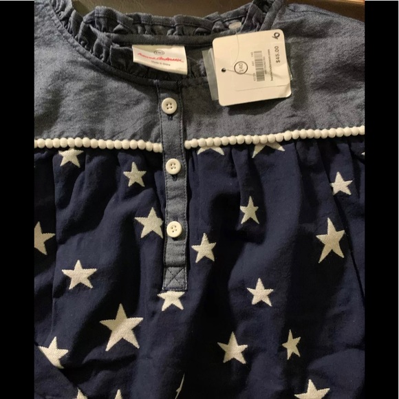 NEW HANNA ANDERSSON GIRLS G STAR NAVY DENIM TOP - Picture 2 of 3